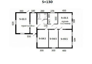 Дом 100м², 1-этажный, участок 9 сот.