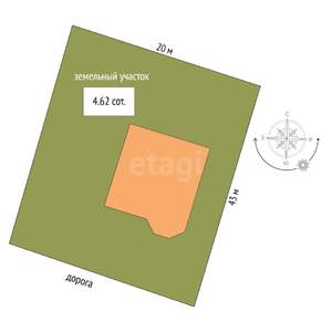 Дом 68м², 1-этажный, участок 462 сот.