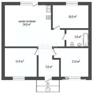 Дом 74м², 1-этажный, участок 4 сот.