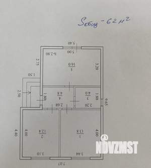 Дом 62м², 1-этажный, участок 5 сот.