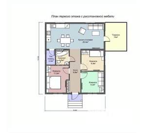 Дом 84м², 1-этажный, участок 4 сот.