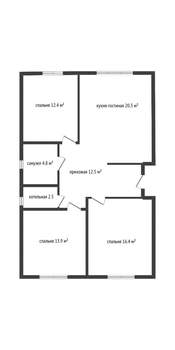Дом 87м², 1-этажный, участок 6 сот.