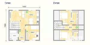 Дом 84м², 2-этажный, участок 4 сот.