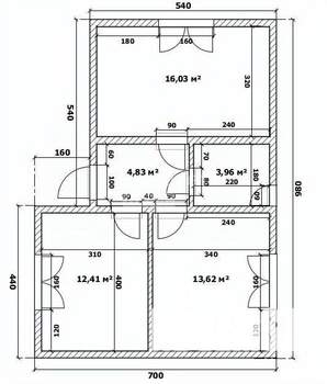 Дом 65м², 1-этажный, участок 5 сот.