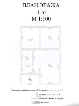 Дом 70м², 1-этажный, участок 3 сот.