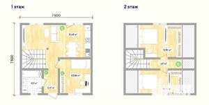 Дом 84м², 2-этажный, участок 4 сот.