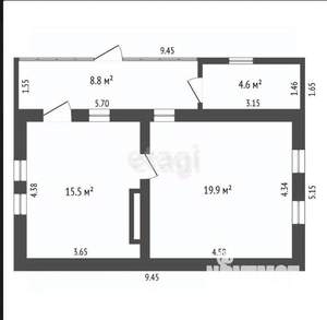 Дом 45м², 1-этажный, участок 3 сот.