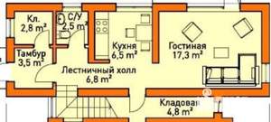 Таунхаус 25м², 1-этажный, участок 2 сот.