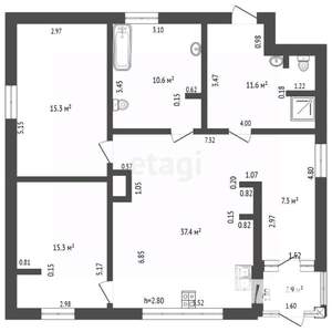 Дом 106м², 1-этажный, участок 4 сот.