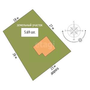Дом 58м², 1-этажный, участок 6 сот.