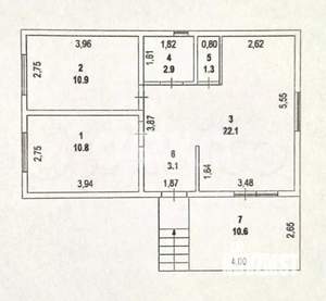Дом 62м², 1-этажный, участок 4 сот.