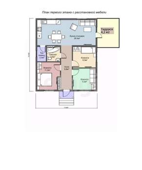 Дом 78м², 1-этажный, участок 4 сот.