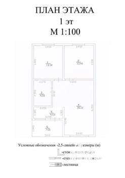 Дом 87м², 1-этажный, участок 3 сот.