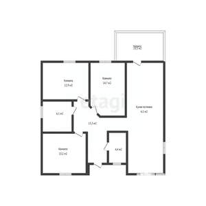 Дом 106м², 1-этажный, участок 6 сот.