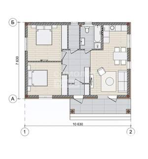 Дом 94м², 1-этажный, участок 5 сот.