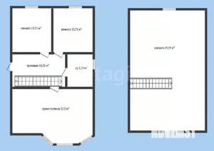 Дом 93м&sup2;, 2-этажный, участок 4 сот.  