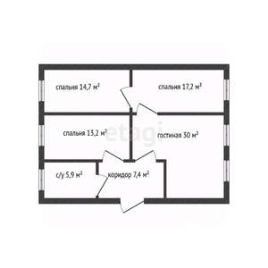 Дом 88м&sup2;, 1-этажный, участок 6 сот.  