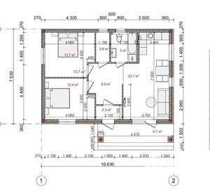 Дом 93м&sup2;, 1-этажный, участок 5 сот.  