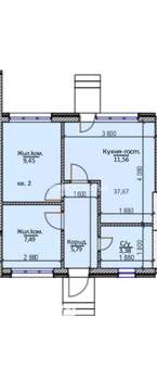 Таунхаус 38м&sup2;, 1-этажный, участок 2 сот.  