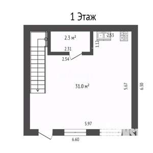 Таунхаус 68м², 2-этажный, участок 1 сот.  