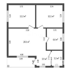 Дом 72м&sup2;, 1-этажный, участок 3 сот.  
