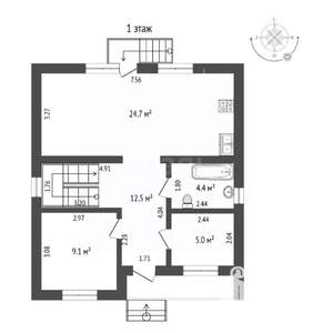 Дом 126м&sup2;, 2-этажный, участок 5 сот.  