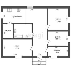Дом 103м&sup2;, 1-этажный, участок 7 сот.  