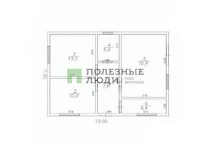 Дом 63м², 1-этажный, участок 3 сот.  