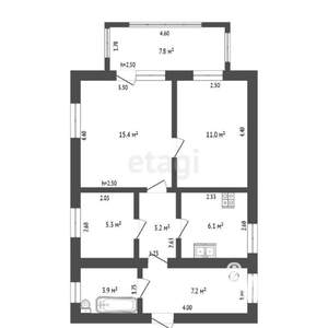 Дом 114м&sup2;, 2-этажный, участок 6 сот.  