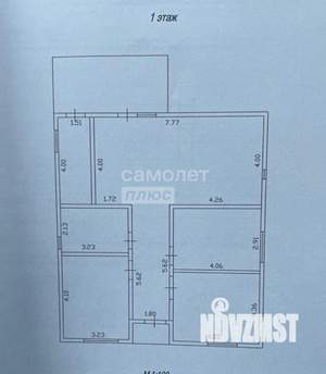Дом 113м², 1-этажный, участок 4 сот.  