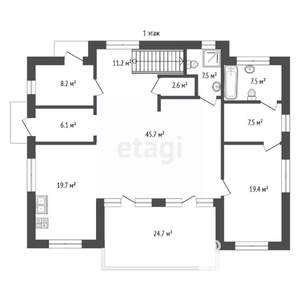 Дом 197м², 2-этажный, участок 5 сот.  
