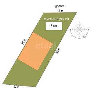 Дом 154м&sup2;, 2-этажный, участок 3 сот.  