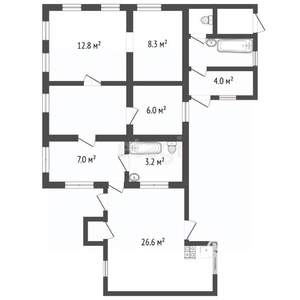 Дом 107м&sup2;, 1-этажный, участок 2 сот.  