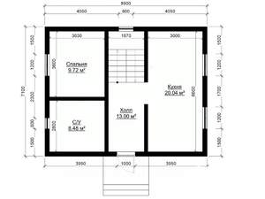 Дом 104м&sup2;, 2-этажный, участок 3 сот.  