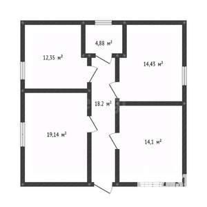 Дом 83м&sup2;, 1-этажный, участок 6 сот.  