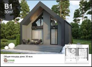 Дом 30м&sup2;, 2-этажный, участок 4 сот.  