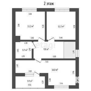 Дом 111м&sup2;, 2-этажный, участок 4 сот.  