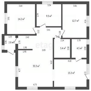 Дом 105м&sup2;, 1-этажный, участок 6 сот.  