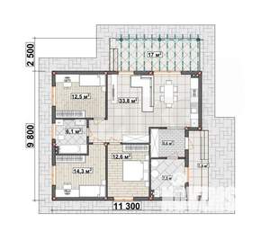Дом 92м², 1-этажный, участок 5 сот.  