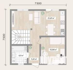 Дом 84м&sup2;, 1-этажный, участок 4 сот.  