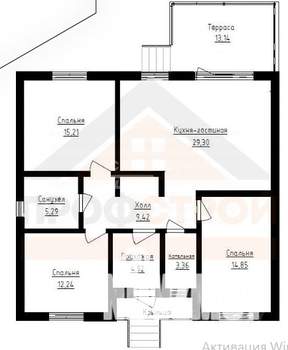 Дом 115м&sup2;, 1-этажный, участок 6 сот.  