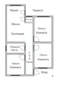Дом 110м², 1-этажный, участок 4 сот.  