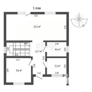 Дом 72м&sup2;, 2-этажный, участок 5 сот.  