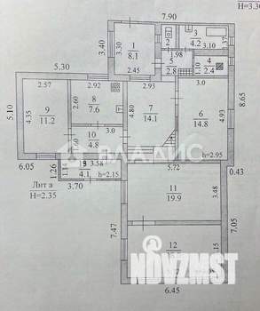 Дом 187м², 2-этажный, участок 9 сот.  