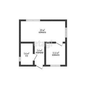 Дом 44м&sup2;, 1-этажный, участок 4 сот.  