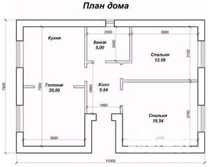 Дом 70м&sup2;, 1-этажный, участок 6 сот.  