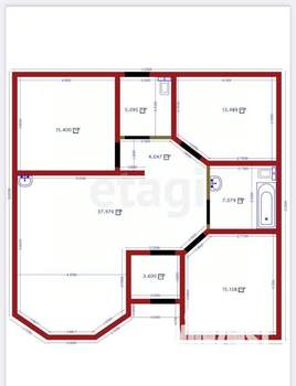 Дом 102м&sup2;, 1-этажный, участок 6 сот.  