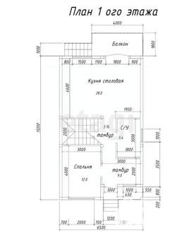 Дом 100м&sup2;, 1-этажный, участок 4 сот.  