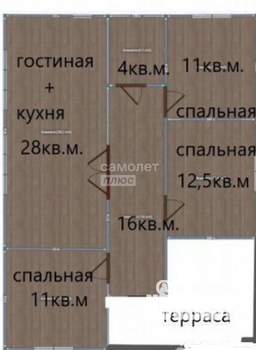 Дом 100м², 1-этажный, участок 4 сот.  