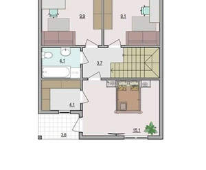 Дом 110м&sup2;, 2-этажный, участок 6 сот.  